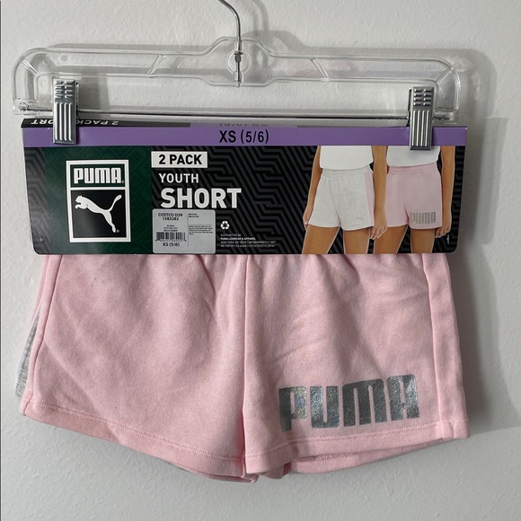 PUMA Short Youth 2 Pack All-Day Comfort Gray/Pink Size XS -5/6 /Z4 - Picture 2 of 8